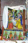 Holy picture at Lalibela stone church. North, Ethiopia.