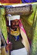 Hisgh priest representing Ark of the Covenant at procession during Timkat. Lalibela. North, Ethiopia.