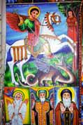 Holy picture at village church. Lake Tana. North, Ethiopia.
