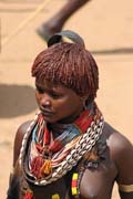 Hamar people at Turmi market. South, Ethiopia.