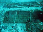 Diving around Biak islands, Catalina wreck dive site. Indonesia.