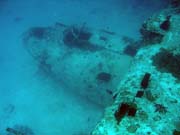 Diving around Biak islands, Catalina wreck dive site. Indonesia.