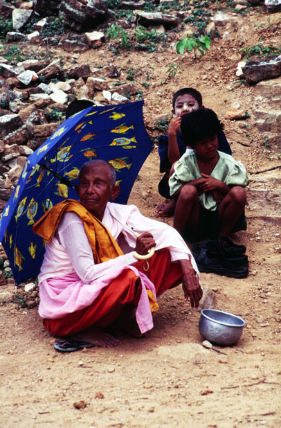 Woman monk near Mingun Paya. Myanmar (Burma).