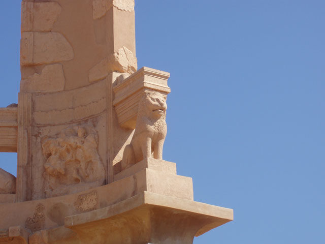 Archaeological Site of Sabratha, Phoenician trading-post was part of the Numidian Kingdom of Massinissa before being Romanized and rebuilt in the 2nd and 3rd centuries A.D. Libya.
