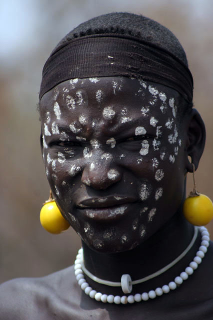 Mursi man. South,  Ethiopia.