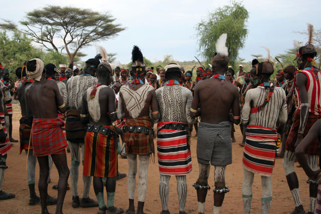 Hamar dance, Turmi. South,  Ethiopia.