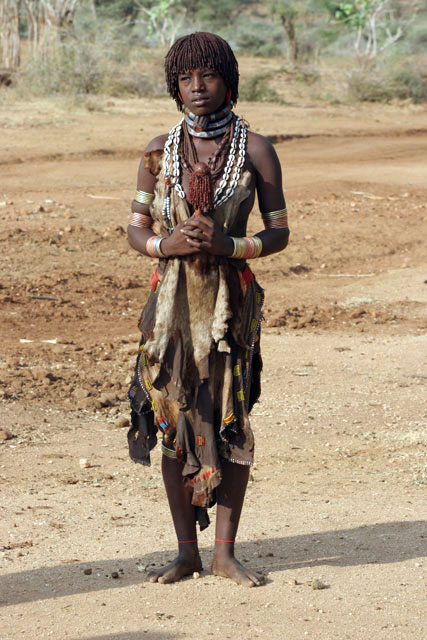 Hamar people at Turmi market. South,  Ethiopia.