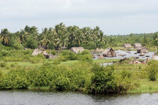 Village at sea bay, Ouidah town. Benin.