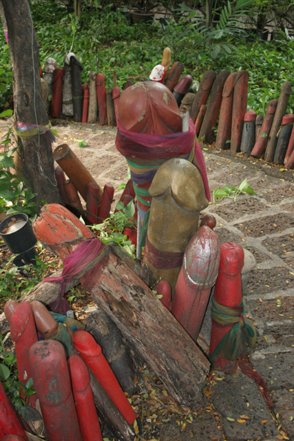 Chao Mae Tuptim Shrine, one of the most extraordinary spirit houses in Bangkok, Thailand. Thailand.